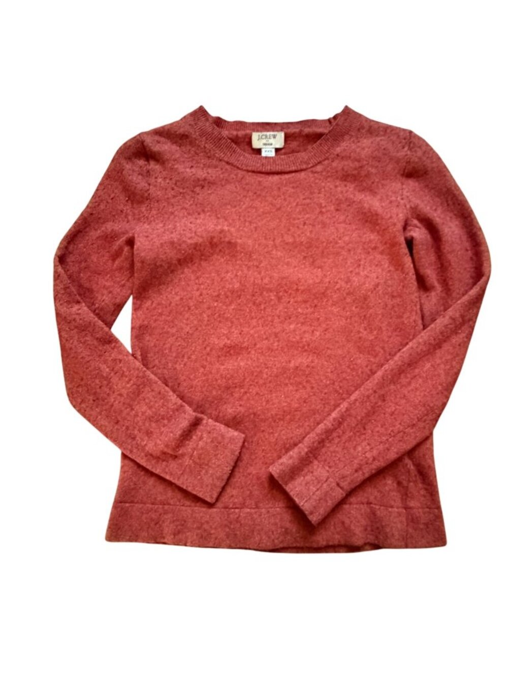 J. Crew Teddy Sweater- Crew Neck Sweater-Orange/Red Rust Color-XXS-Fair